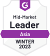 G2 award - Leader (Mid-Market) Asia Winter 2023 - Akrivia HCM