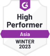 G2 award - High Performer Asia Winter 2023 - Akrivia HCM