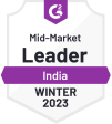 G2 award - Leader (Mid-Market) India Winter 2023 - Akrivia HCM