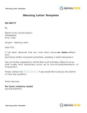 Warning Letter Template