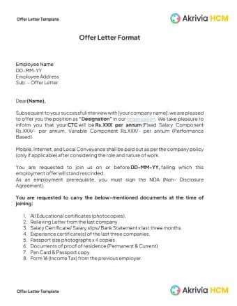 offer letter template