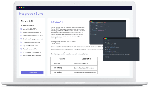 Integration suite - API's screen - Akrivia HCM